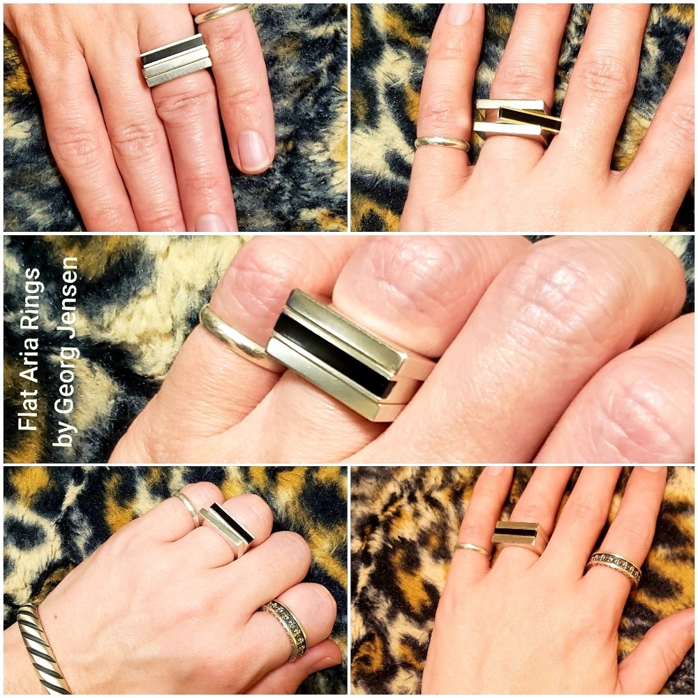 Georg Jensen Flat Aria Rings (3x) NWOT